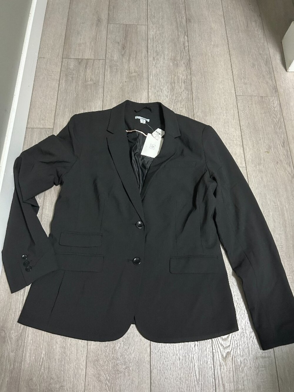 Gap Women’s Black Stretch Lined Notch Lapel Two-Button Blazer Size 10 NWT